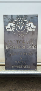 CNC cut Victorian Brotherhood sign 500x300mm